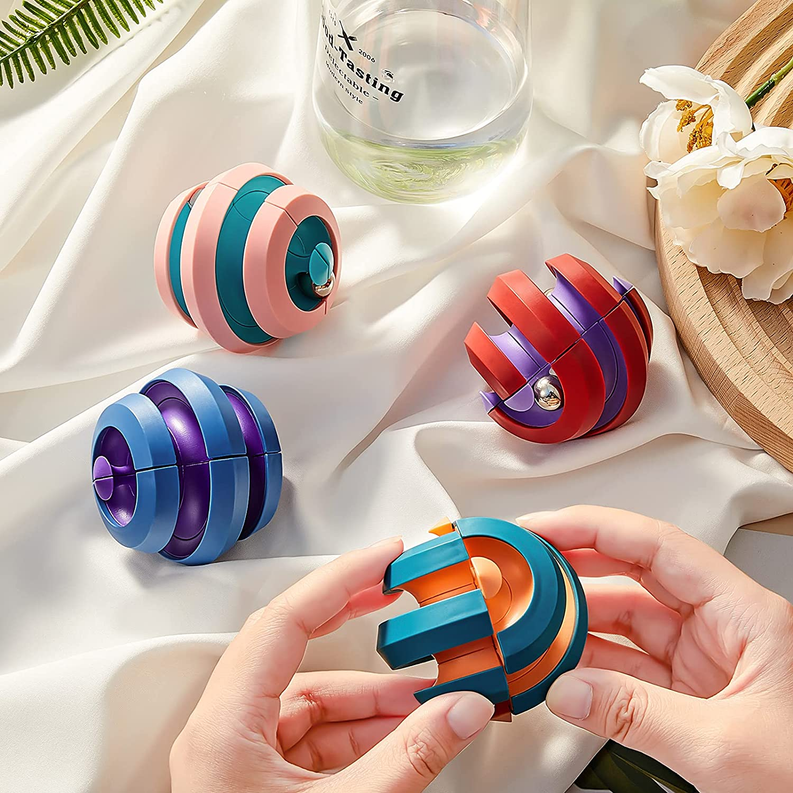 Fidget Ball Rotating Orbit Marble Toy, Four Colors Available - Toys