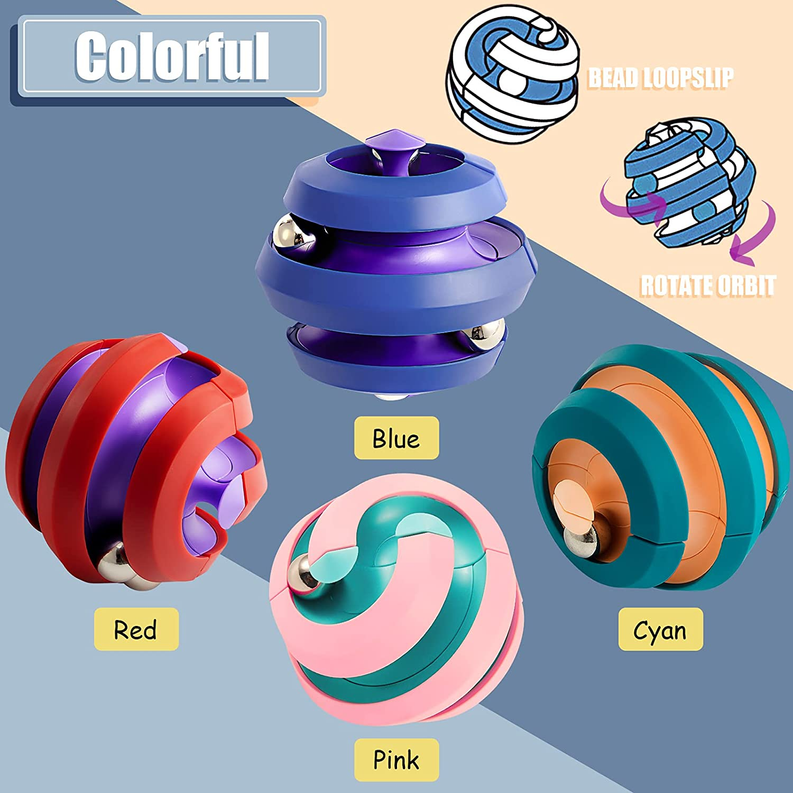 Fidget Ball Rotating Orbit Marble Toy, Four Colors Available - Toys
