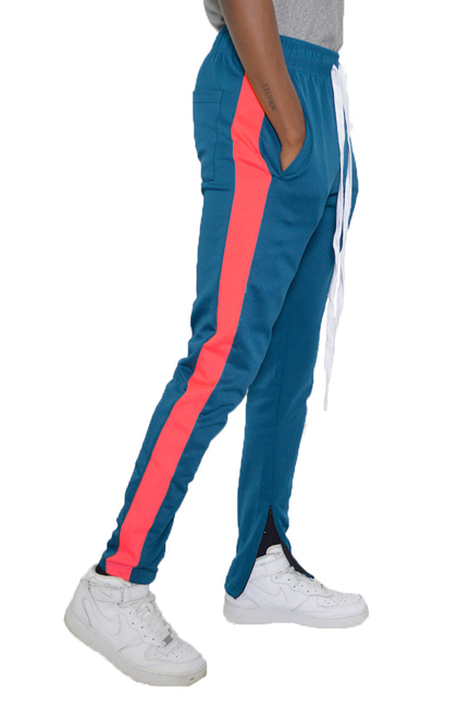 Classic Slim Fit Track Pants - BLUE ORANGE / 1 / L - Unisex Fashion