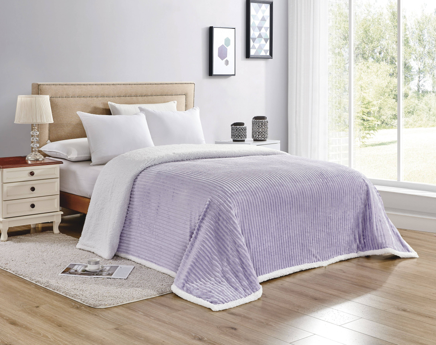 Corduroy Luxe Queen and King Sherpa Blankets - Plum / 1 / Queen - Home Decor