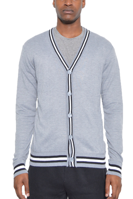 CLASSIC CARDIGAN - GREY / 1 / S - Unisex Fashion