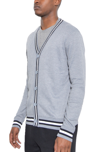 CLASSIC CARDIGAN - GREY / 1 / S - Unisex Fashion