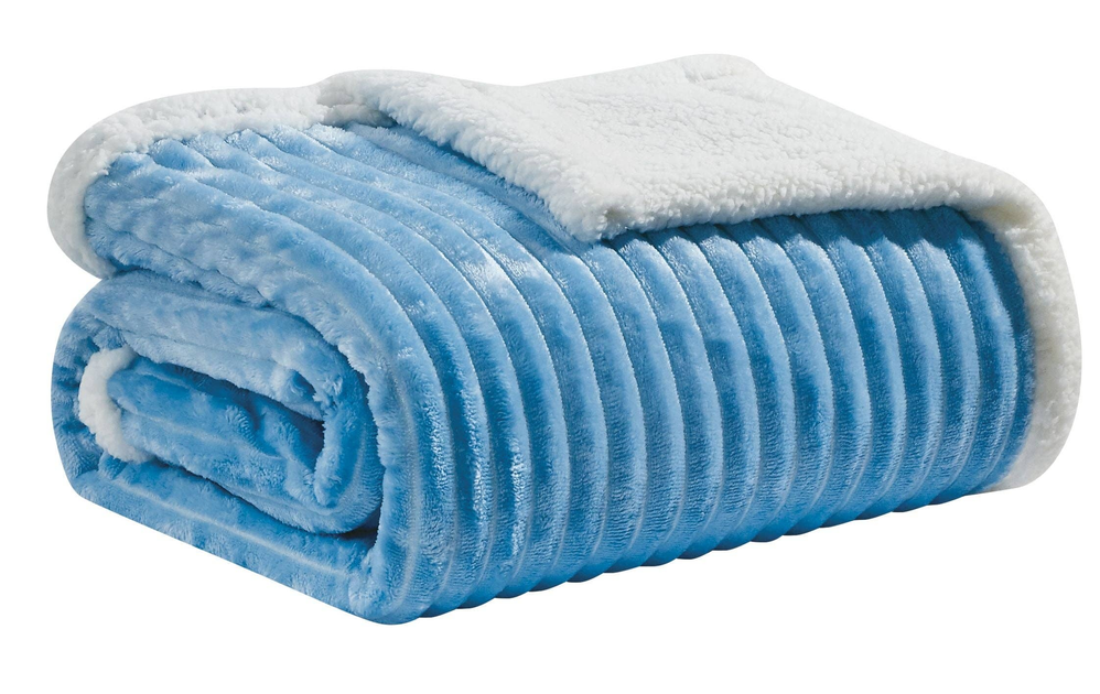 Corduroy Luxe Queen and King Sherpa Blankets - LT Blue / 1 / King - Home Decor