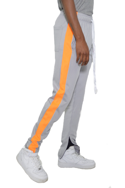 Classic Slim Fit Track Pants - GREY ORANGE / 1 / L - Unisex Fashion