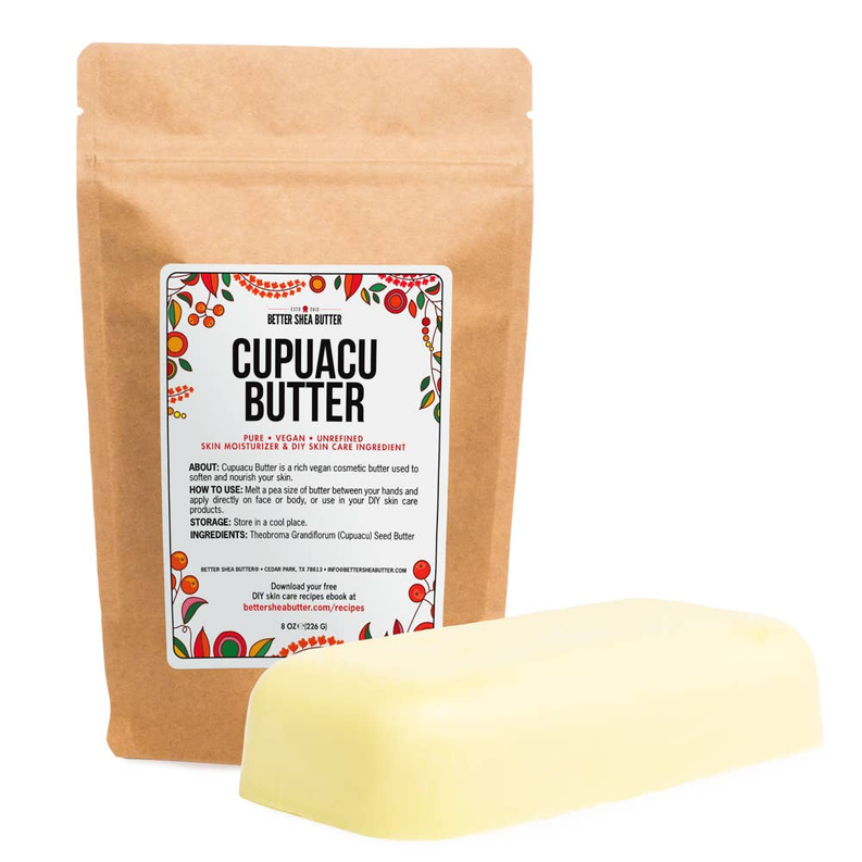 Cupuacu butter pouch and creamy bar, pale yellow, self-sealed