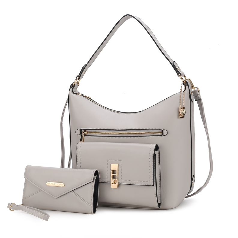 Clara Vegan Leather Womens Shoulder Bag & Wristlet Wallet - Bags & Wallets