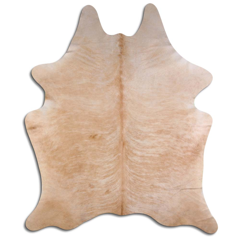 Beige brindle cowhide rug, natural hair with irregular patchwork pattern