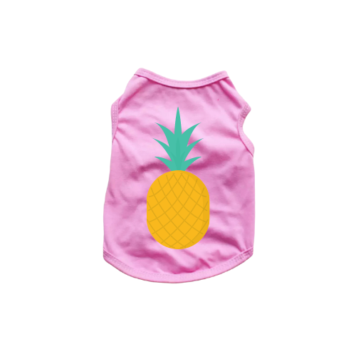 Pink pineapple tank top with yellow pineapple graphic