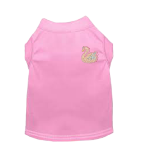 Pink sleeveless top with swan patch