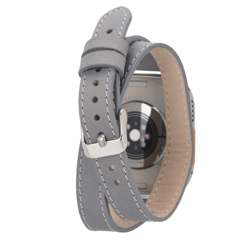Basin Double Tour Leather Bands for Apple Watch Ultra,8,7 and SE - Device Accessories