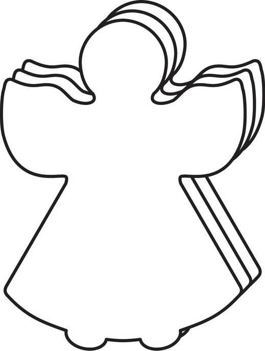 Large single-color foam cut-out angel silhouette with circular head and wings