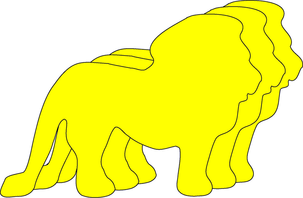 Large yellow lion-shaped foam cut-out