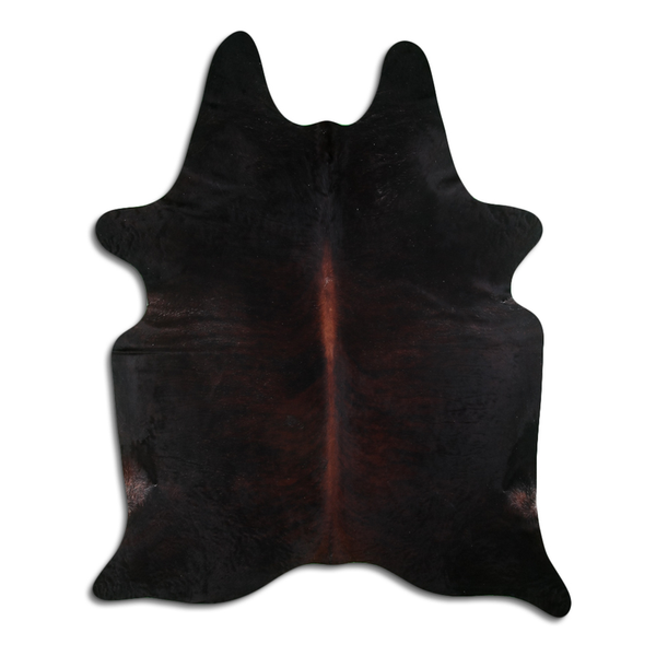 Medium brindle cowhide rug with natural hair, irregular hide shape