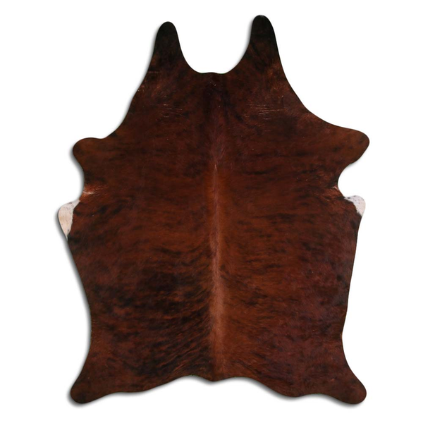 Medium brindle cowhide with natural hair, irregular hide rug