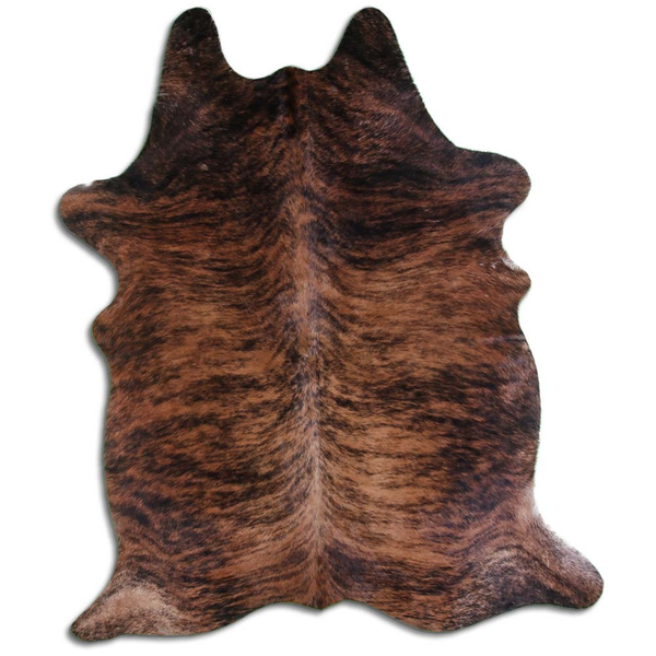 Medium brindle hair-on cowhide rug, dark tan speckled