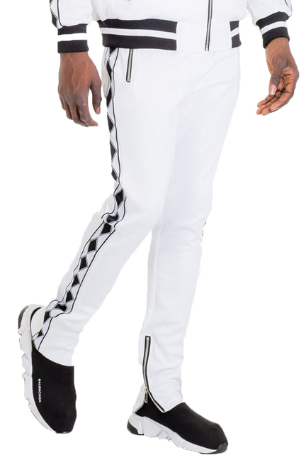 Diamond Lineage Track Pants - WHITE / 1 / L - Unisex Fashion