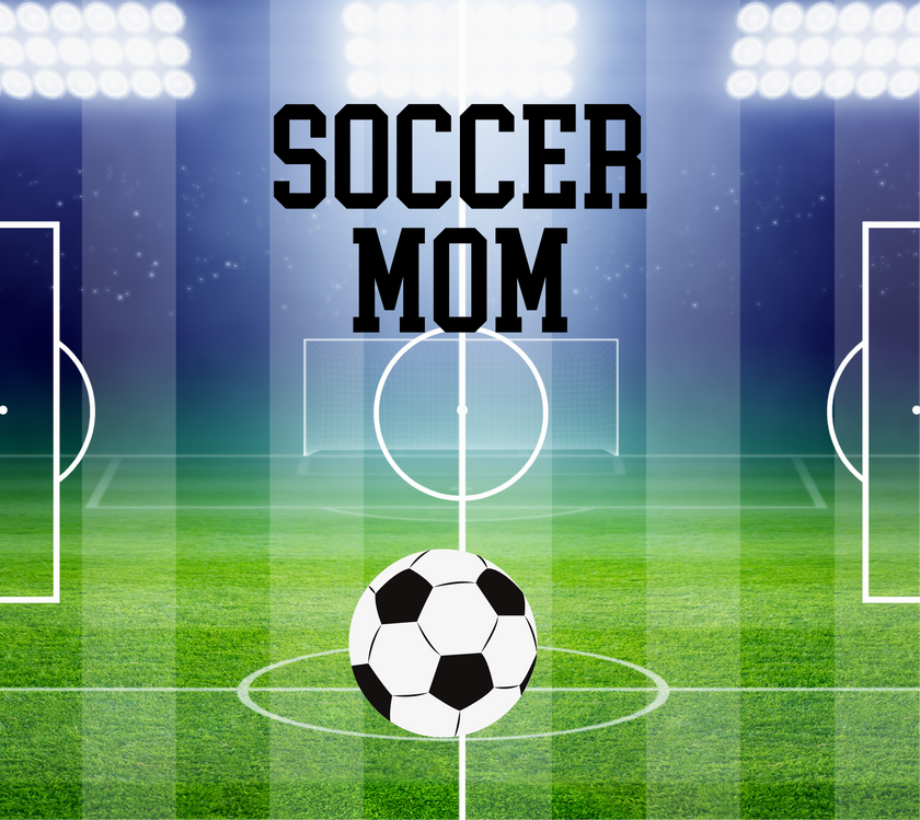 Soccer ball graphic on a tumbler surface