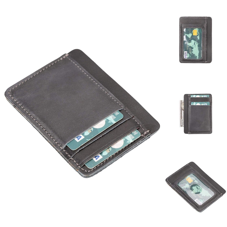 Cody Leather Card Holder and Wallet for Unisex - Gray / 1 - Device Accessories