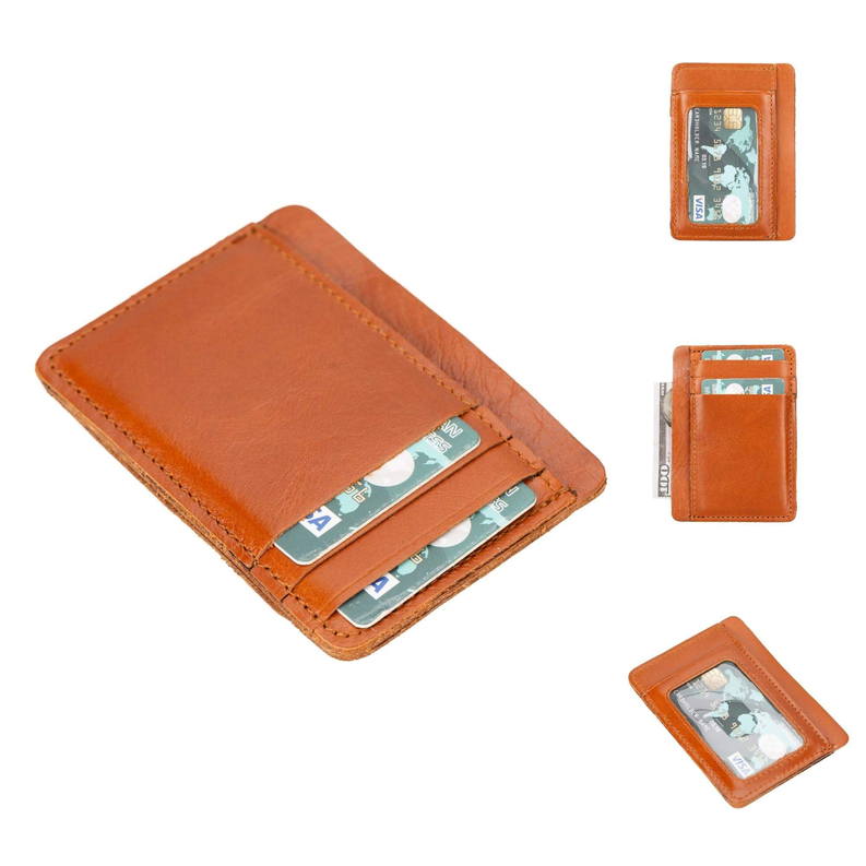 Cody Leather Card Holder and Wallet for Unisex - Tan / 1 - Device Accessories