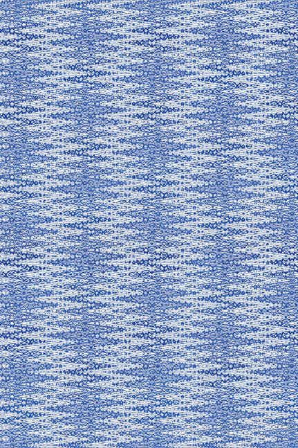 Blue abstract vinyl floor covering with dense horizontal striping pattern