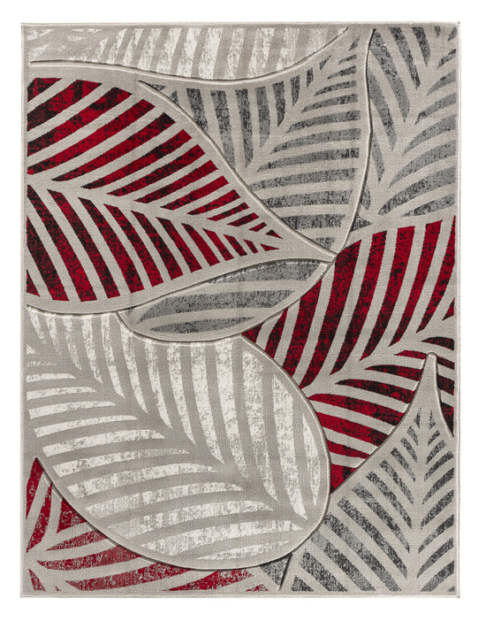 3'8" x 5'6" Red Leaf Hand-Carved Soft Rug - Home Decor | Home & Garden, Home Decor