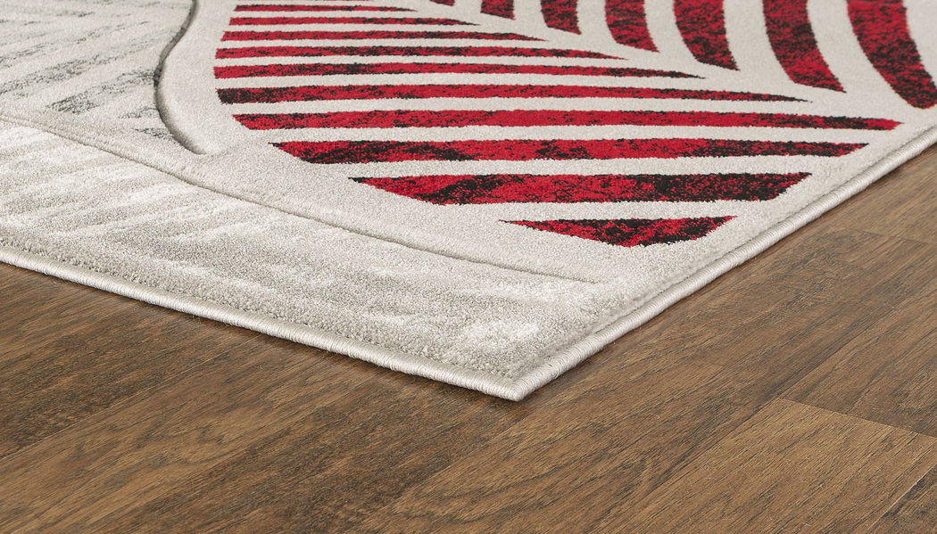 3'8" x 5'6" Red Leaf Hand-Carved Soft Rug - Home Decor | Home & Garden, Home Decor