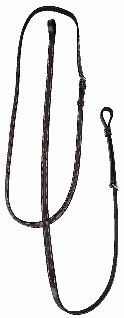 Havana standing martingale strap, raised fancy stitching, with rings and buckle
