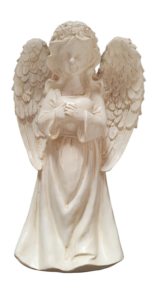 ANGEL HOLDING HEART FIGURINE WITH SOLAR LIGHT - 1 - Home Decor