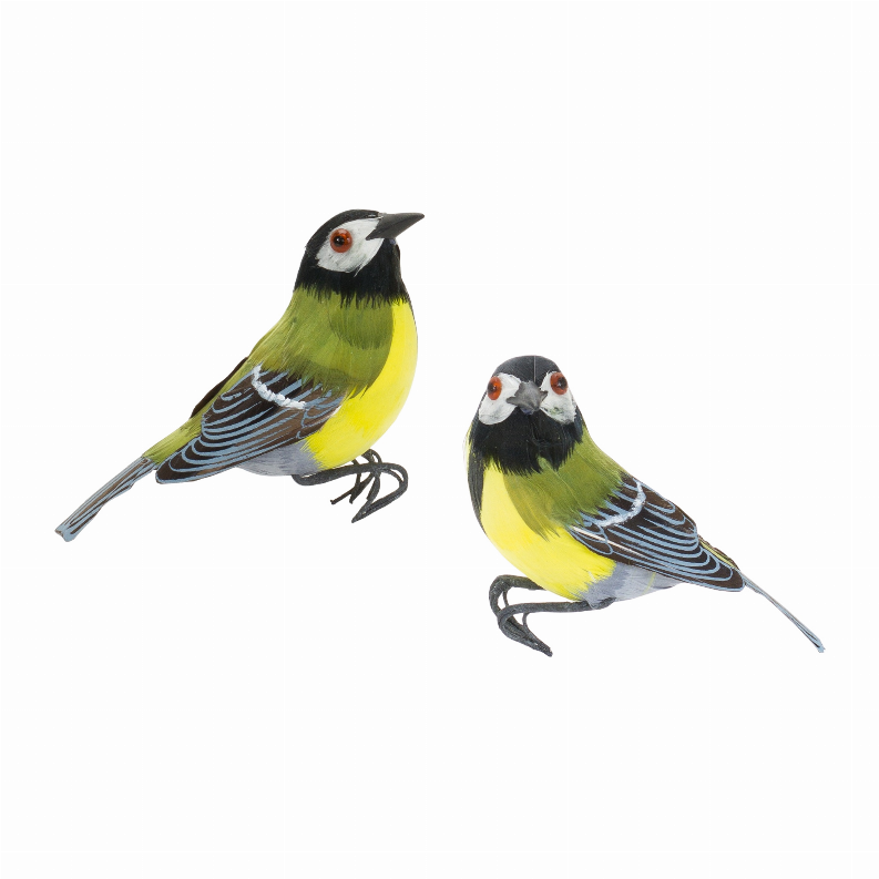 Bird (Set of 12) 3"H, 3.5"H Foam/Feather - Home Decor