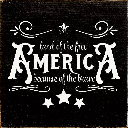 Black graphic poster with patriotic text and three white stars