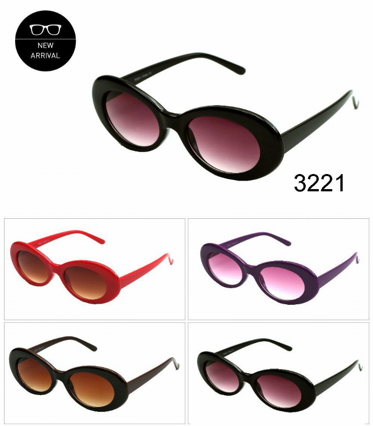 Black cat-eye sunglasses with pink mirrored lenses and slim temples