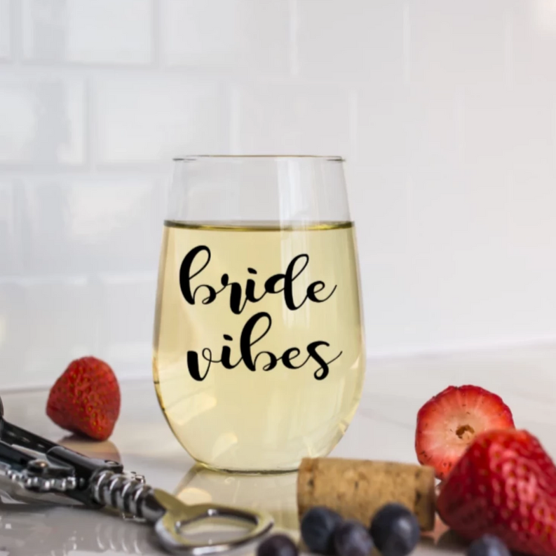 Bride Vibes Wine Glass - 1 - Drinkware