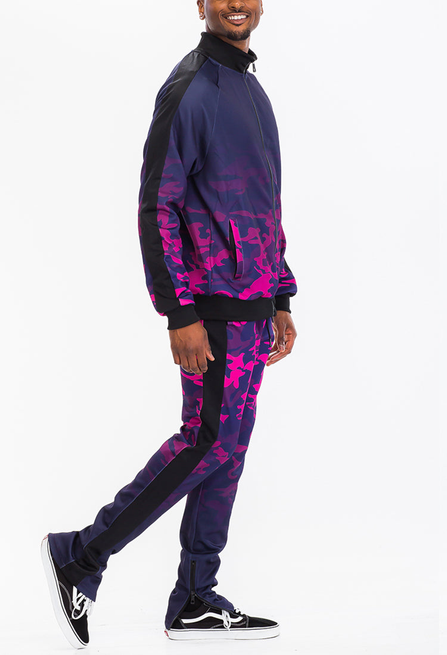 CAMO OMBRE TRACK SET - PUR / 1 / S - Unisex Fashion