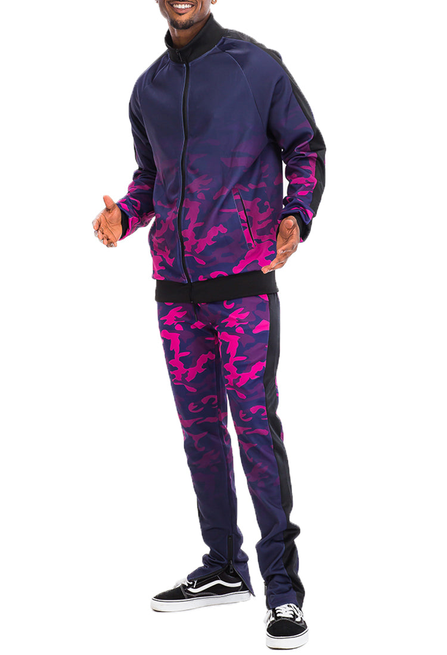 CAMO OMBRE TRACK SET - PUR / 1 / S - Unisex Fashion