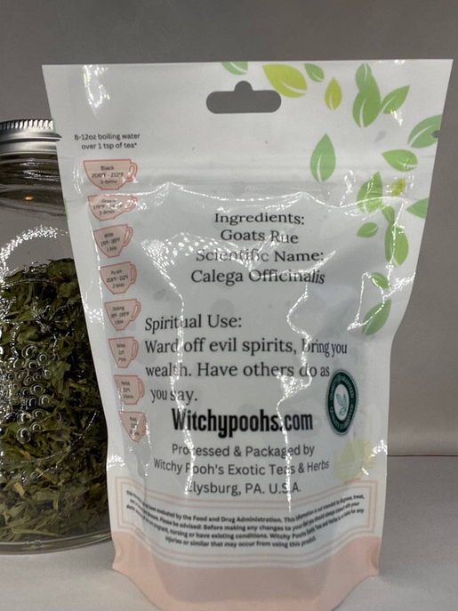 Goats rue (Galega officinalis) herb supplement pouch, beige stand-up bag