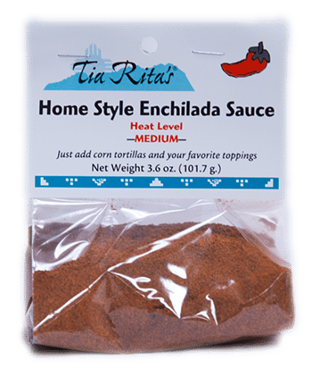 Tia Rita's home style enchilada sauce pouch, medium heat, red enchilada sauce