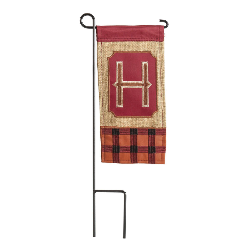 Fall Monogram Mini Flag - "H" Fall Monogram Mini Flag / 1 - Home Decor