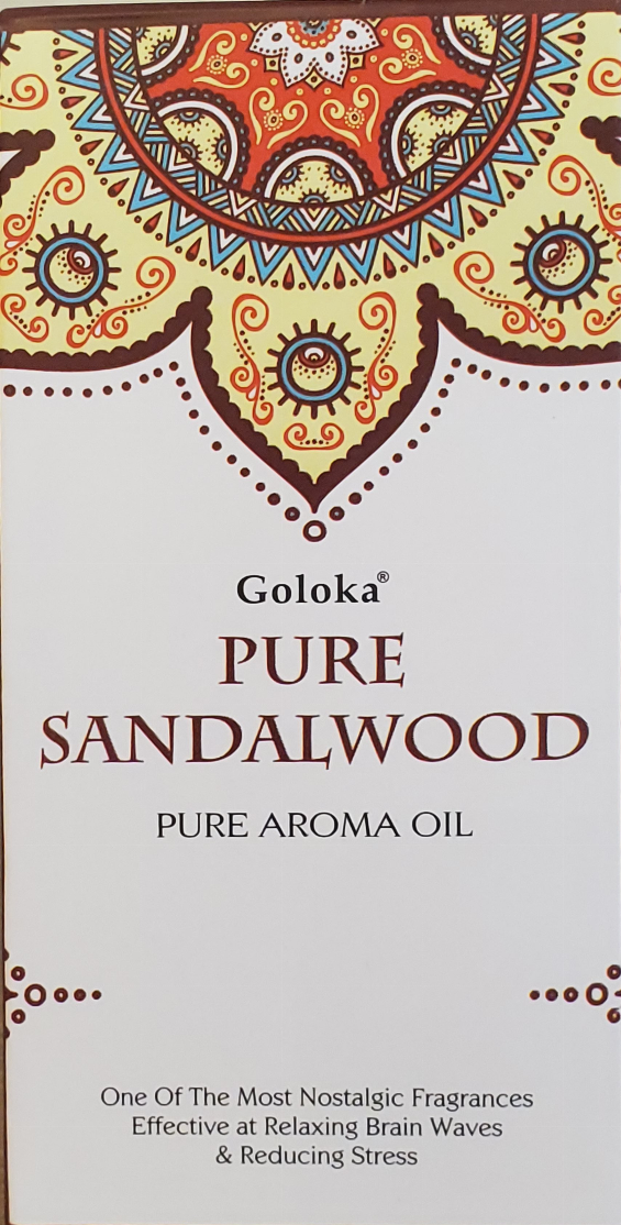 Goloka pure sandalwood aroma oil box front label