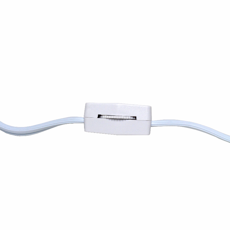 Ceramic lamp power cord with inline switch and white connector