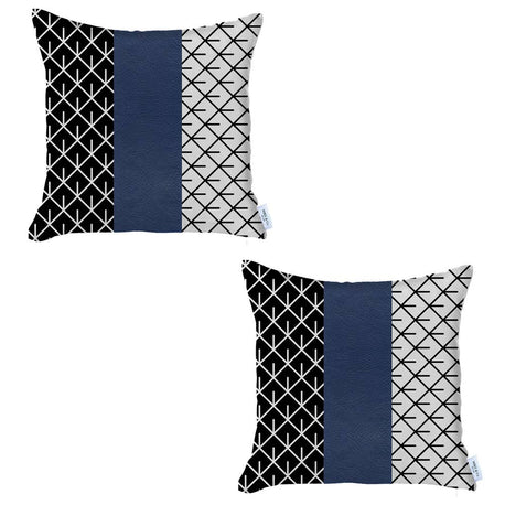 Bohemian Vegan Faux Leather Throw Pillow Set - Pillows