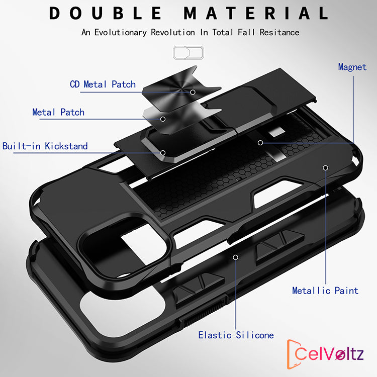 Celvoltz Kickstand Shockproof Case For IPhone - Electronics