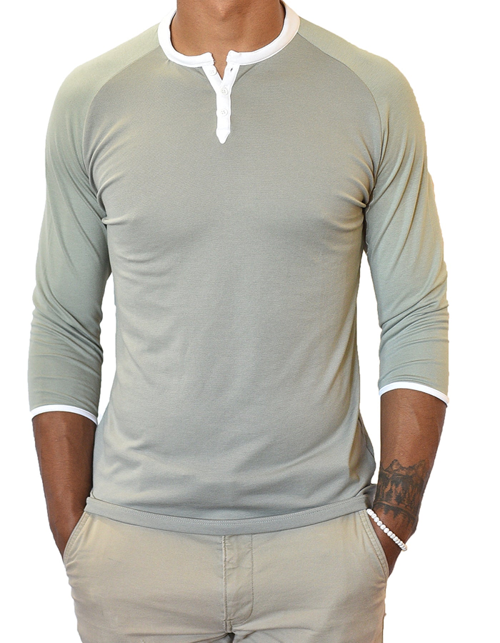 3/4 Sleeve Henley - Men's | Clothing, Male, Men s