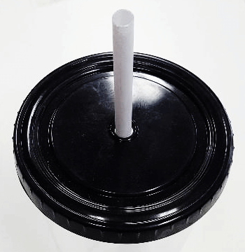Wacky COOL cup black lid top with white straw opening
