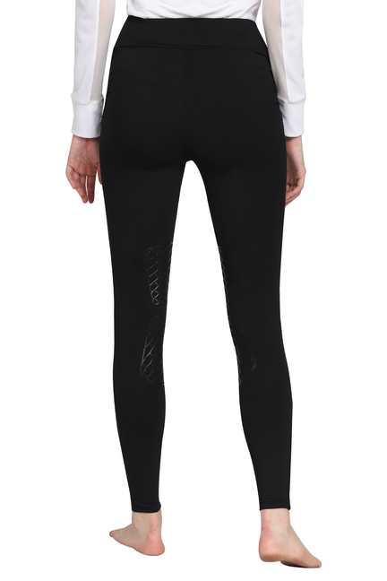 Black bootie tights with side boot grip panel and side seam