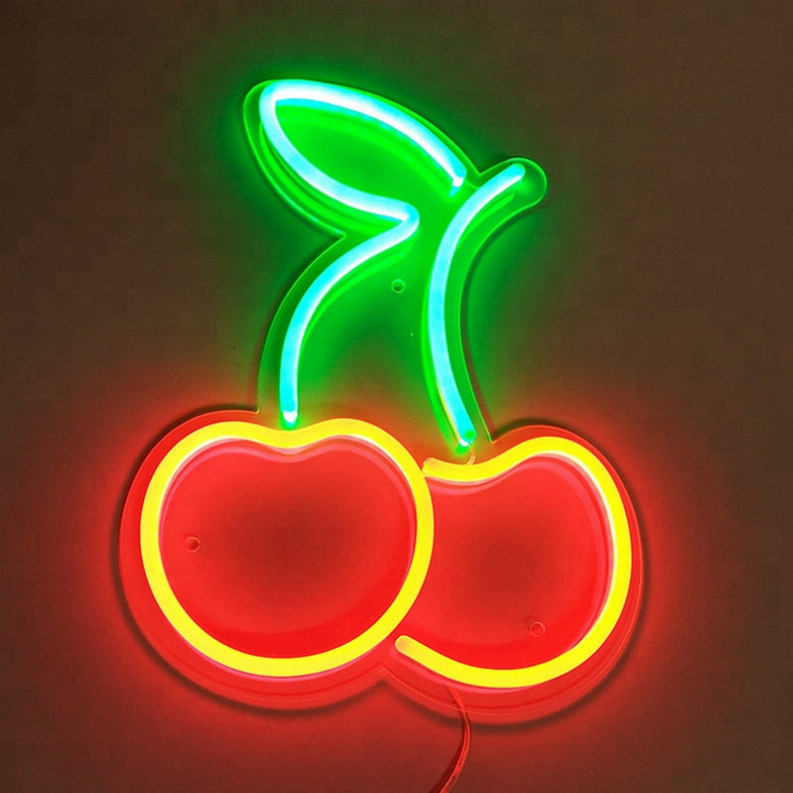 Cherry LED Neon Wall Sign - 50X41cm / 1 / UK Plug - Lamps & Lights