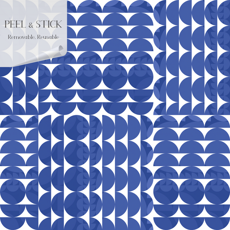 Coordinates' Royal Mid-Century Geometric Peel & Stick Wallpaper - Home Decor
