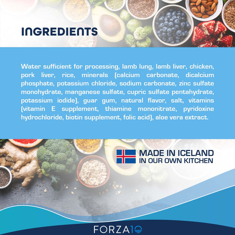 Ingredient collage with grains, berries, herbs, and supplements for hypoallergenic dog food