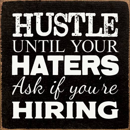 Black motivational graphic patch with white bold text and script "Ask if you're hiring"