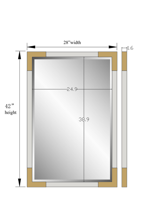 CHLOETTE WALL & VANITY MIRROR - SILVER/GLD / 1 - Home Decor
