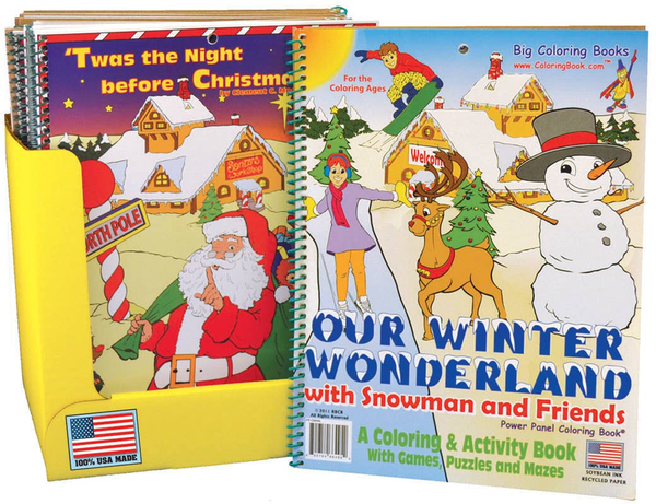 Christmas coloring and activity book set, Our Winter Wonderland design with snowman friends